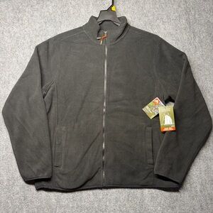 Ozark Trail Men's Large Polar Fleece Jacket BLACK Zip Front Mock Neck New